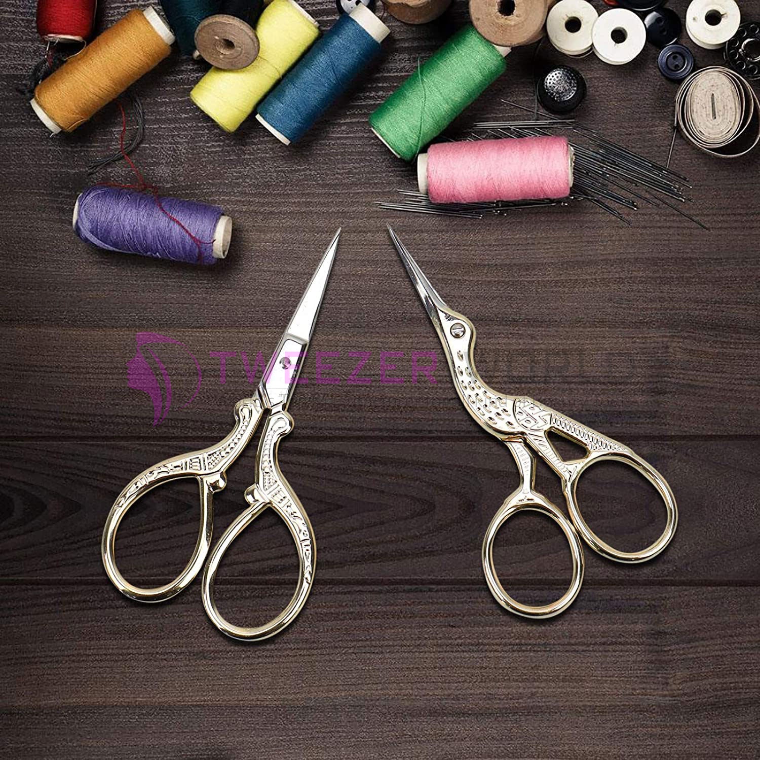 Embroidery Scissors, Sharp Stork Scissors for Sewing Crafting, Art Work