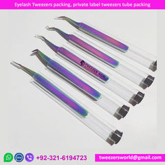 Eyelash Tweezers packing, private label tweezers tube packing