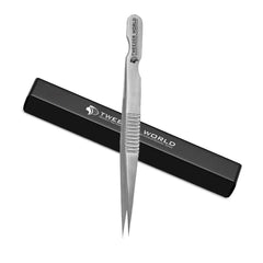 Professional Eyelash Tweezers Serrated Handle S-Shape Stainless Steel