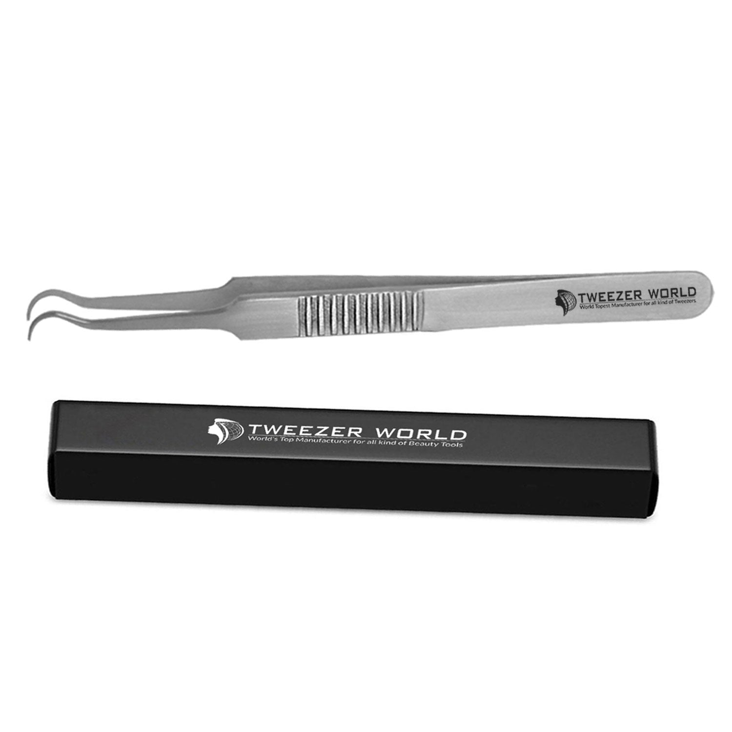 Amazon Hot Sell Serrated Eyelash Extension Tweezers Stainless Steel