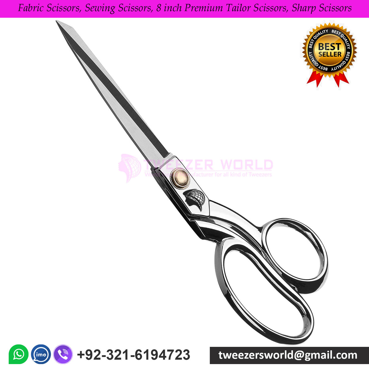 Fabric Scissors, Sewing Scissors, 8-inch Premium Tailor Scissors, Sharp Scissors