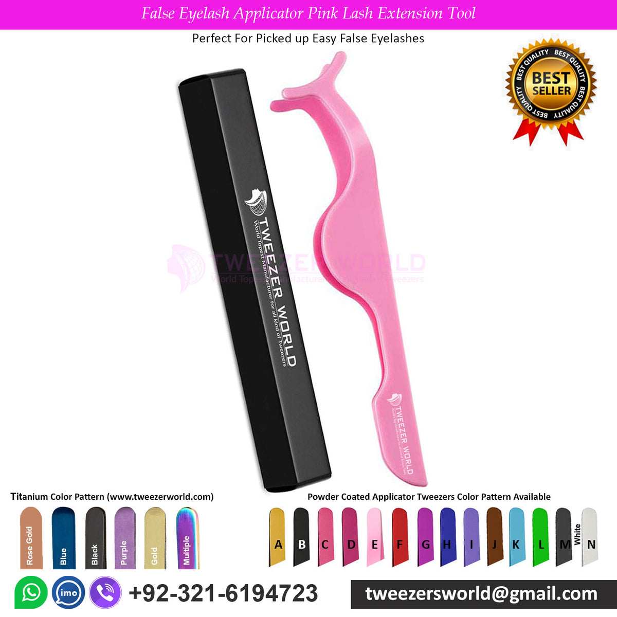 False Eyelash Applicator Pink Lash Extension Tool