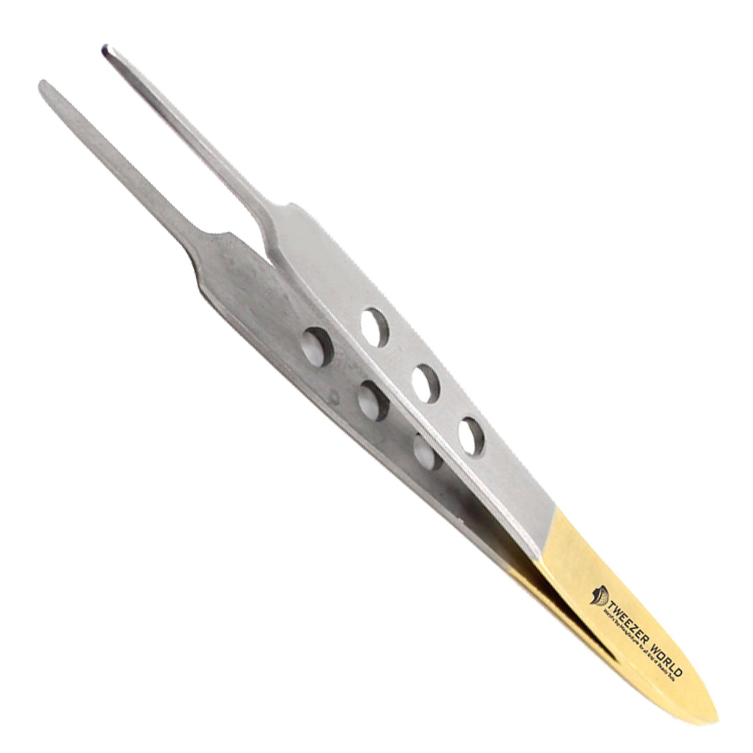 Fishing Tweezers Half Gold Straight Tip Holes In Grip Fly Tying Tweezers