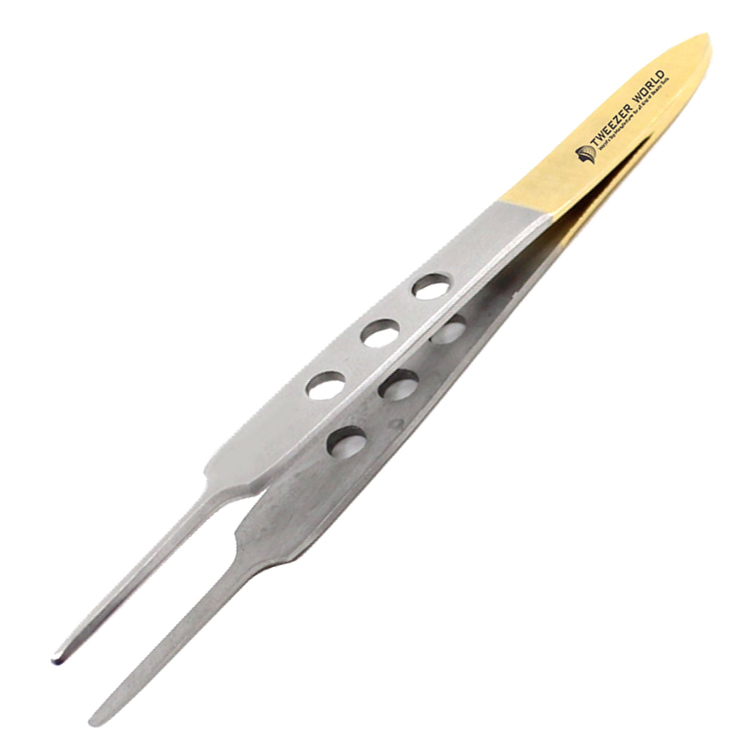 Fishing Tweezers Half Gold Straight Tip Holes In Grip Fly Tying Tweezers