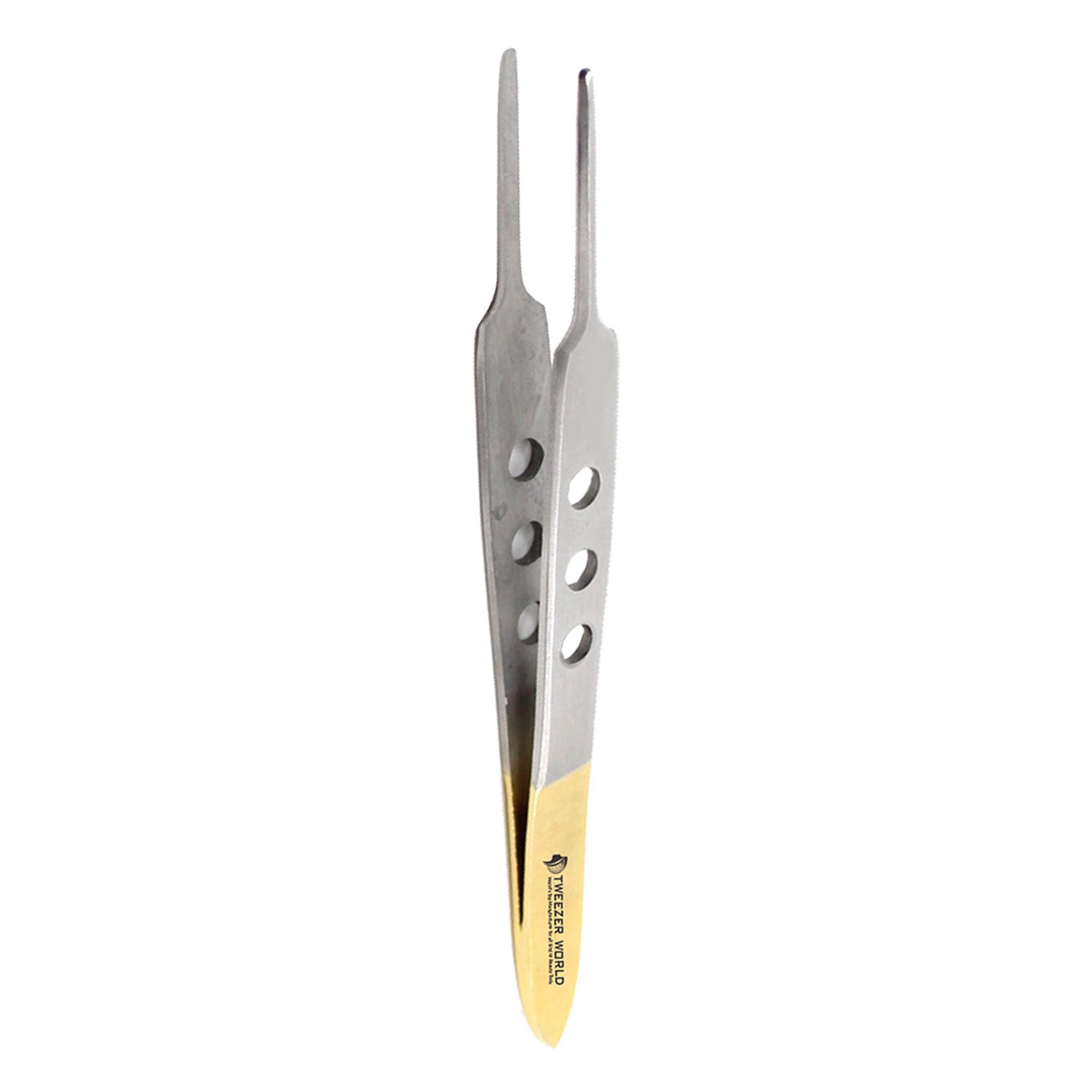 Fishing Tweezers Half Gold Straight Tip Holes In Grip Fly Tying Tweezers