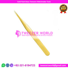 Gold Flash Brass Tweezers Watchmaker Tools