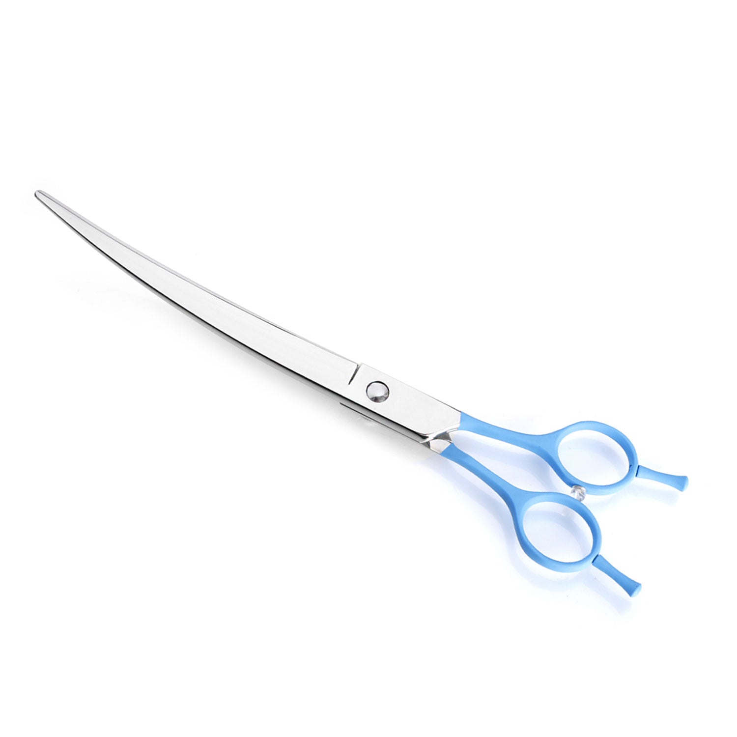 Professional curved blade blue handle pet grooming scissors hair cutting