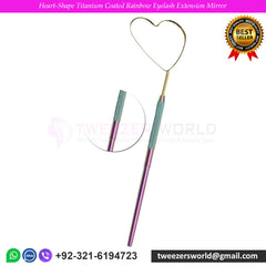 Heart-Shape Titanium Coated Rainbow Eyelash Extension Mirror