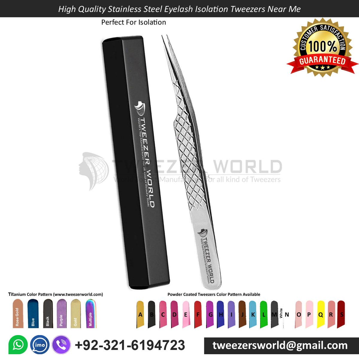 High Quality Stainless Steel Eyelash Isolation Tweezers Near Me