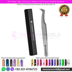 Hot Selling Types of Tweezers Stainless Steel Tweezers Eyelash Extension