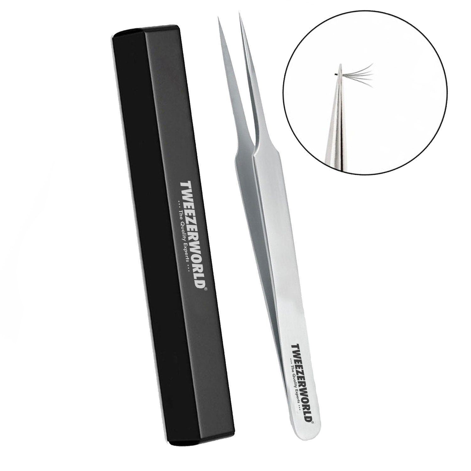 Silver Needle-Tip Isolation Lash Tweezers - image 3 by TWEEZER WORLD