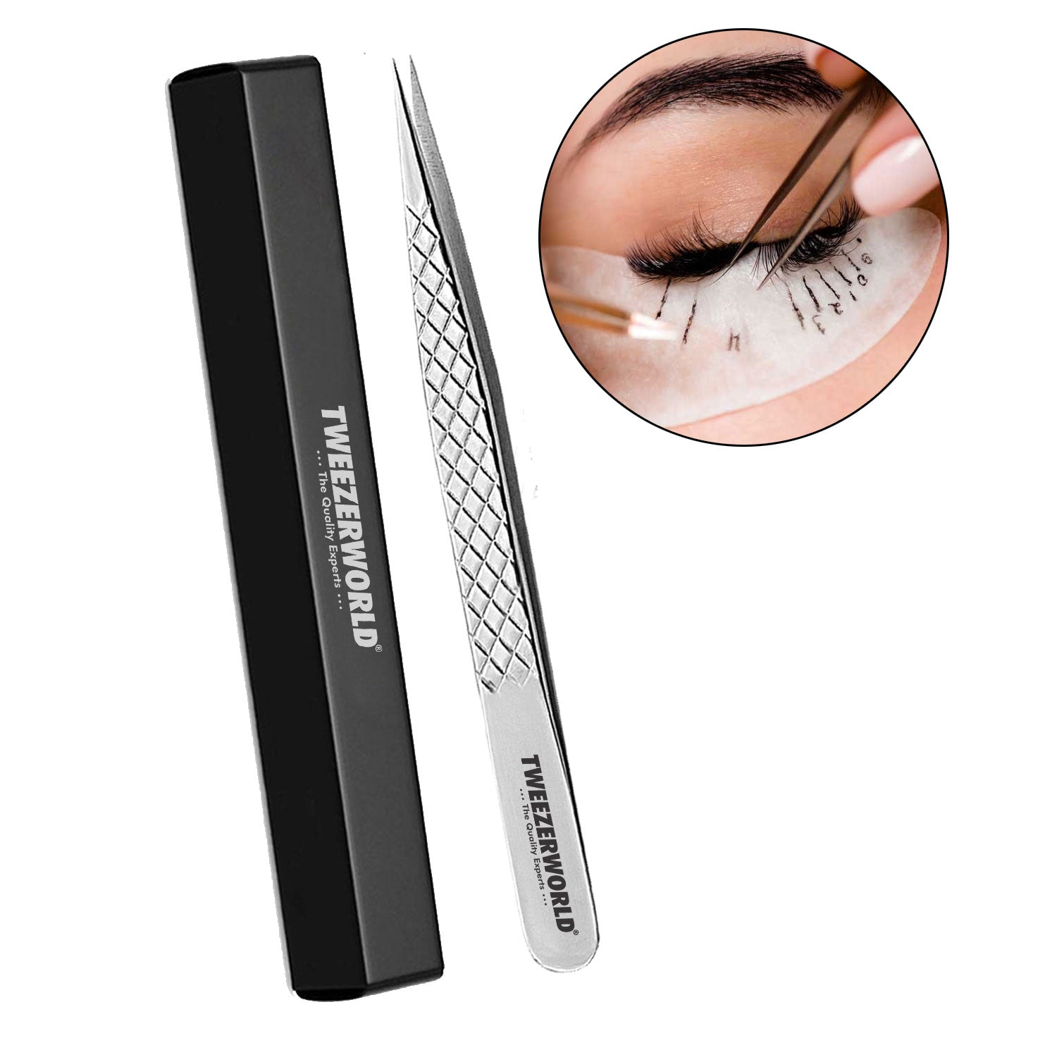 Isolation Tweezers Diamond Grip Straight Tip - TWEEZER WORLD