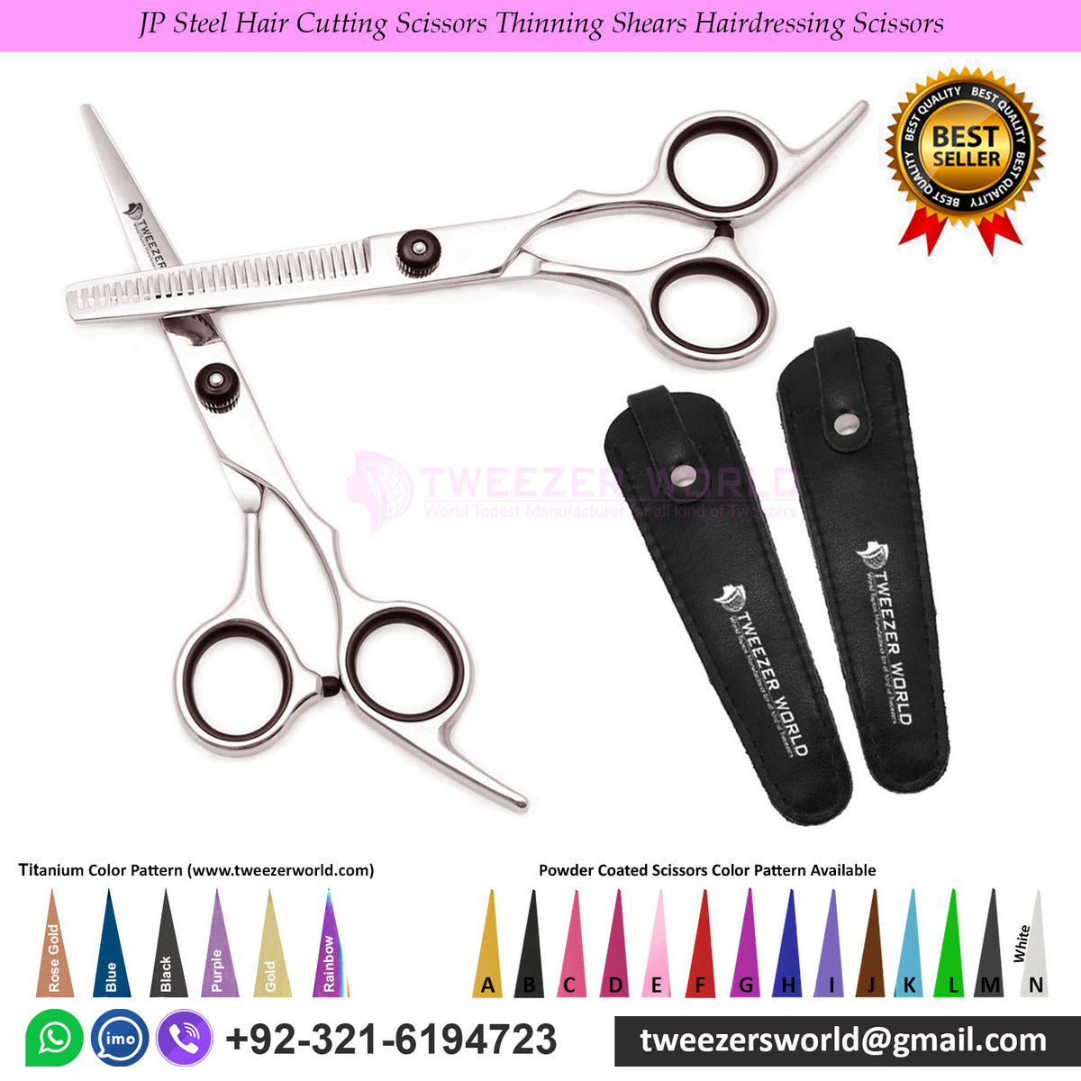 JP Steel Hair Cutting Scissors Thinning Shears Hairdressing Scissors