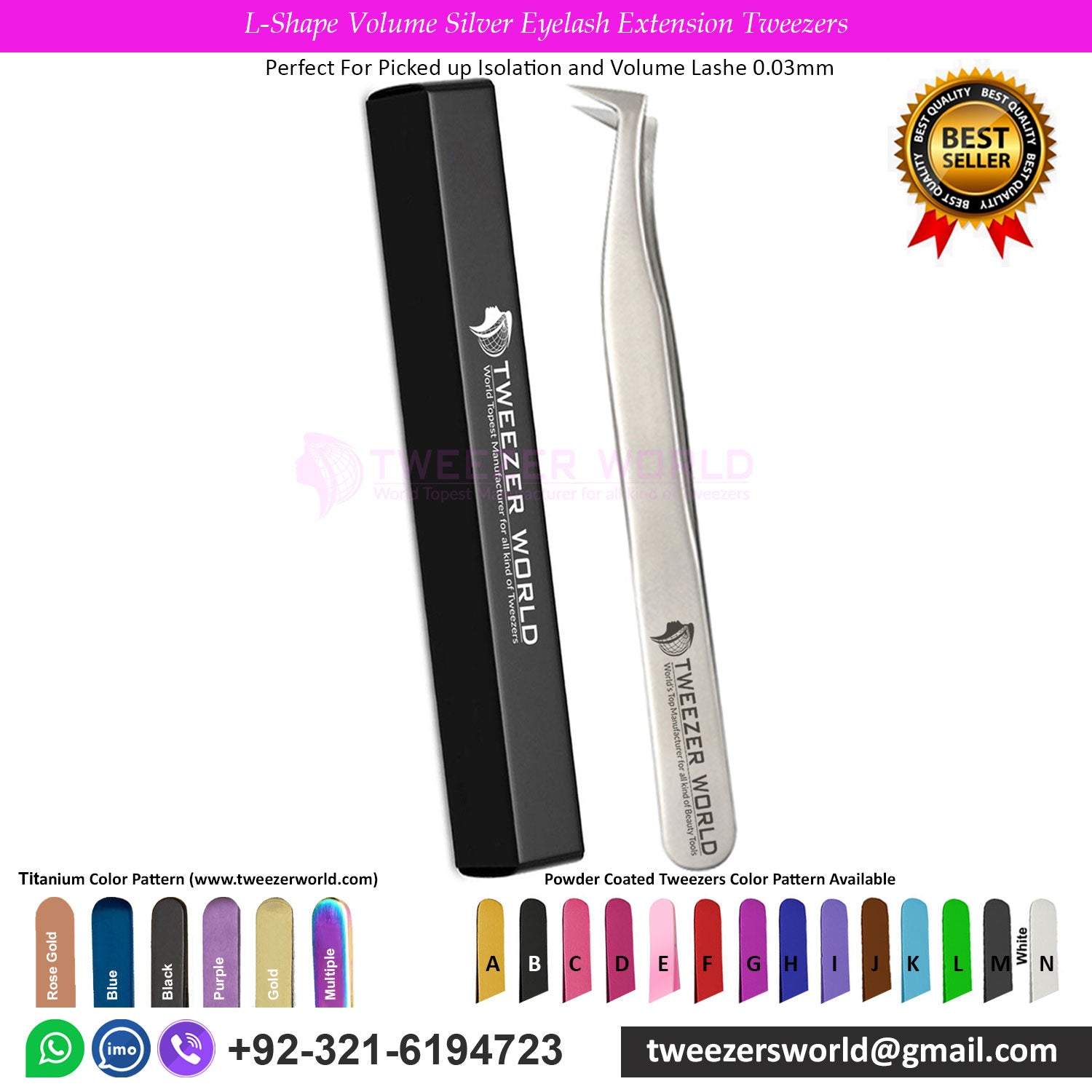 4pcs Isolation Silver Eyelash Extension Tweezers Set