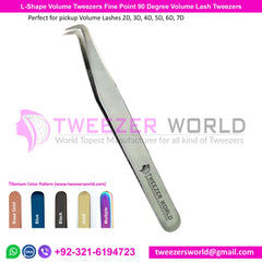 L-Shape Volume Tweezers Fine Point 90 Degree Volume Lash Tweezers