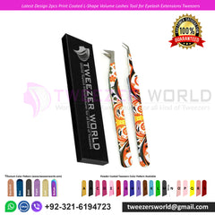 Latest Design 2pcs Print Coated L-shape Volume Lashes Tool