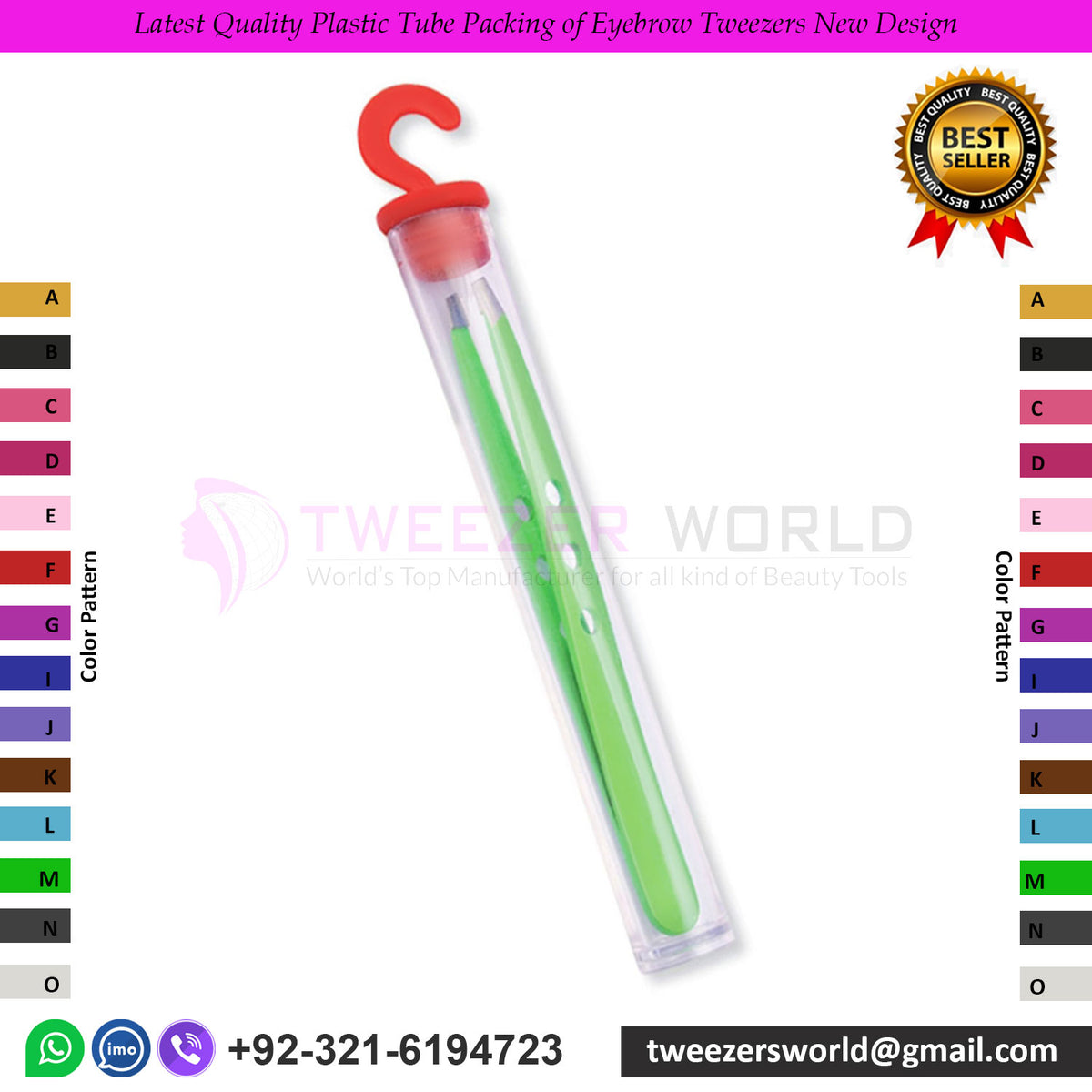 Latest Quality Plastic Tube Packing of Eyebrow Tweezers New Design