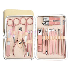 Professional Manicure Set 18 in 1 Stainless Steel Nail Care Pedicure Kit