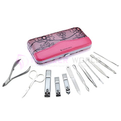 Professional Manicure Set Nail Clippers Kit Pedicure Care Tools 12 Pcs Kit