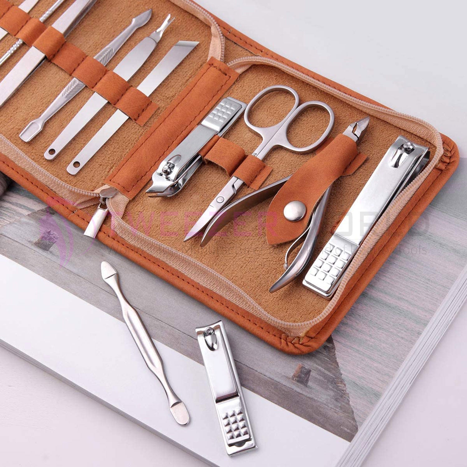 Manicure Set of 13pcs Pedicure Kit Rose Gold Nail Clipper Set of Manicure