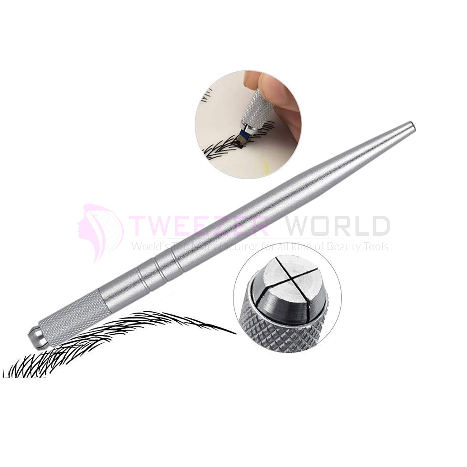 5 pcs Microblading Pen Silver Embroidery Manual Eyebrow Tattoo Pen