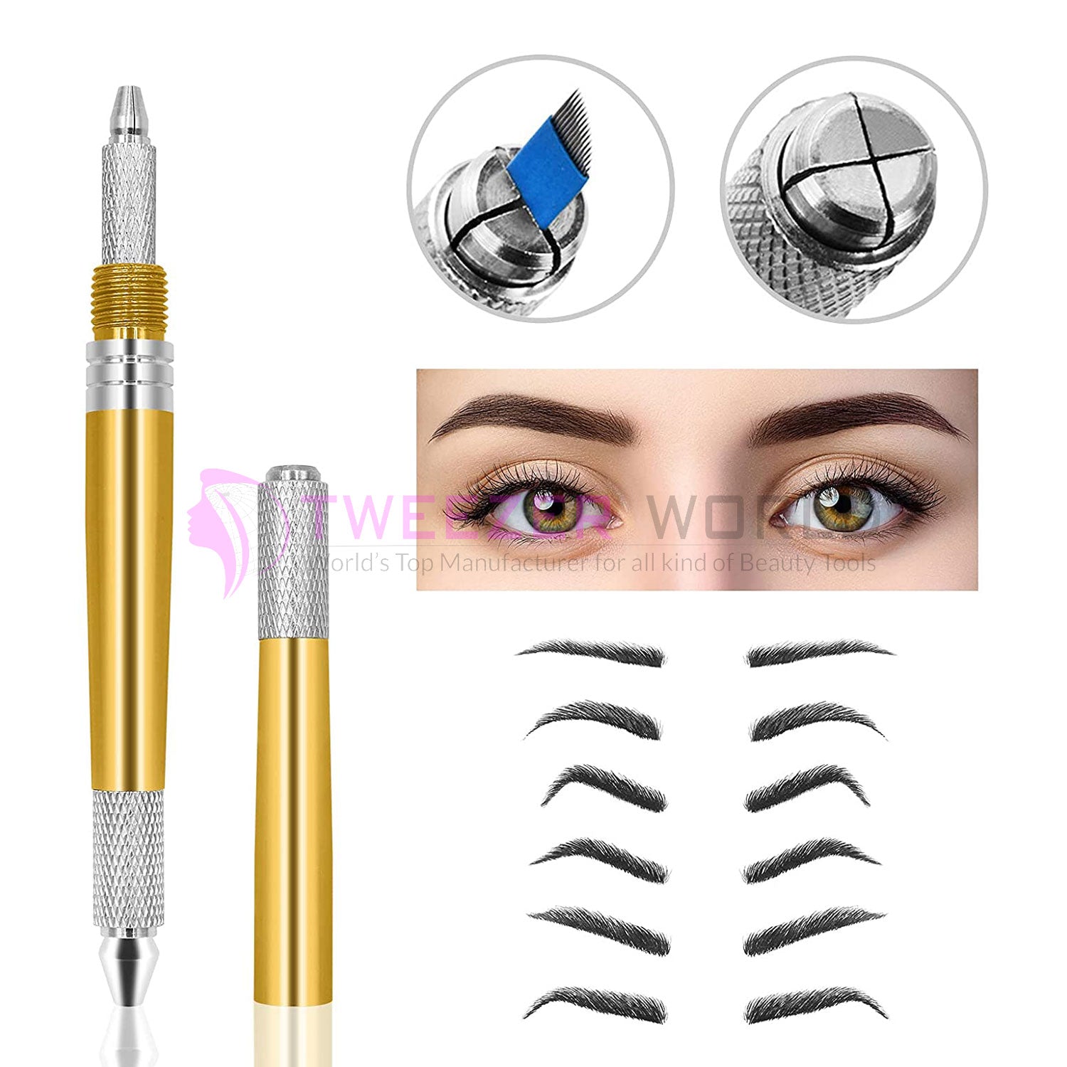 Microblading Pen with needles Permanent Makeup Pen for Eyebrow Tattoo