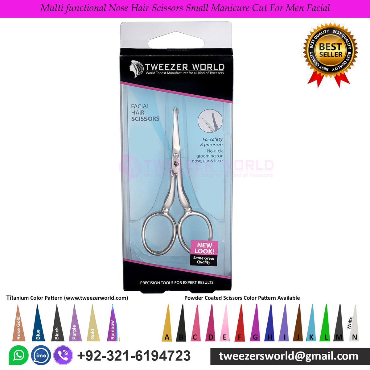 Multi functional Nose Hair Scissors Small Manicure Cut For Men Facial