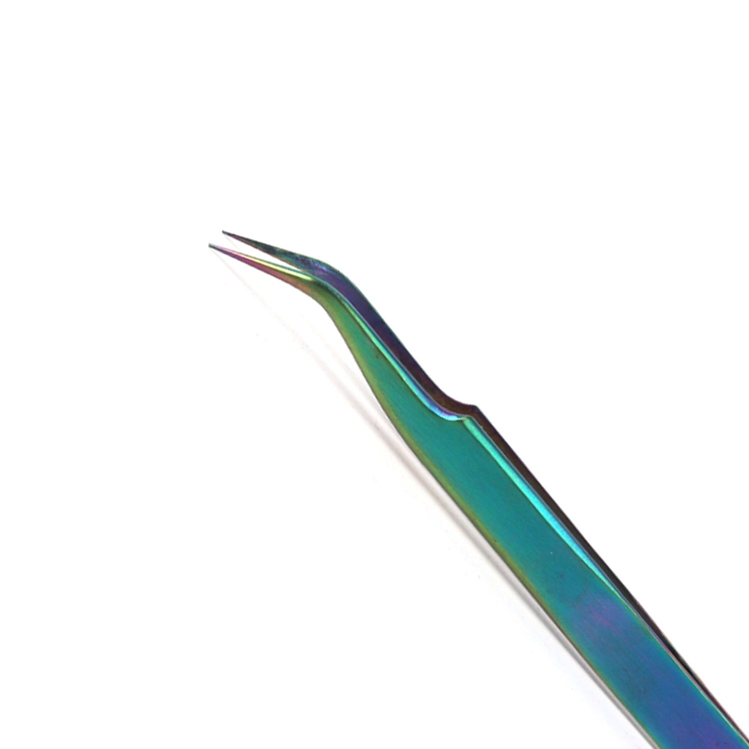 Titanium Coated Rainbow Curved Tweezers For Eyelash Extensions