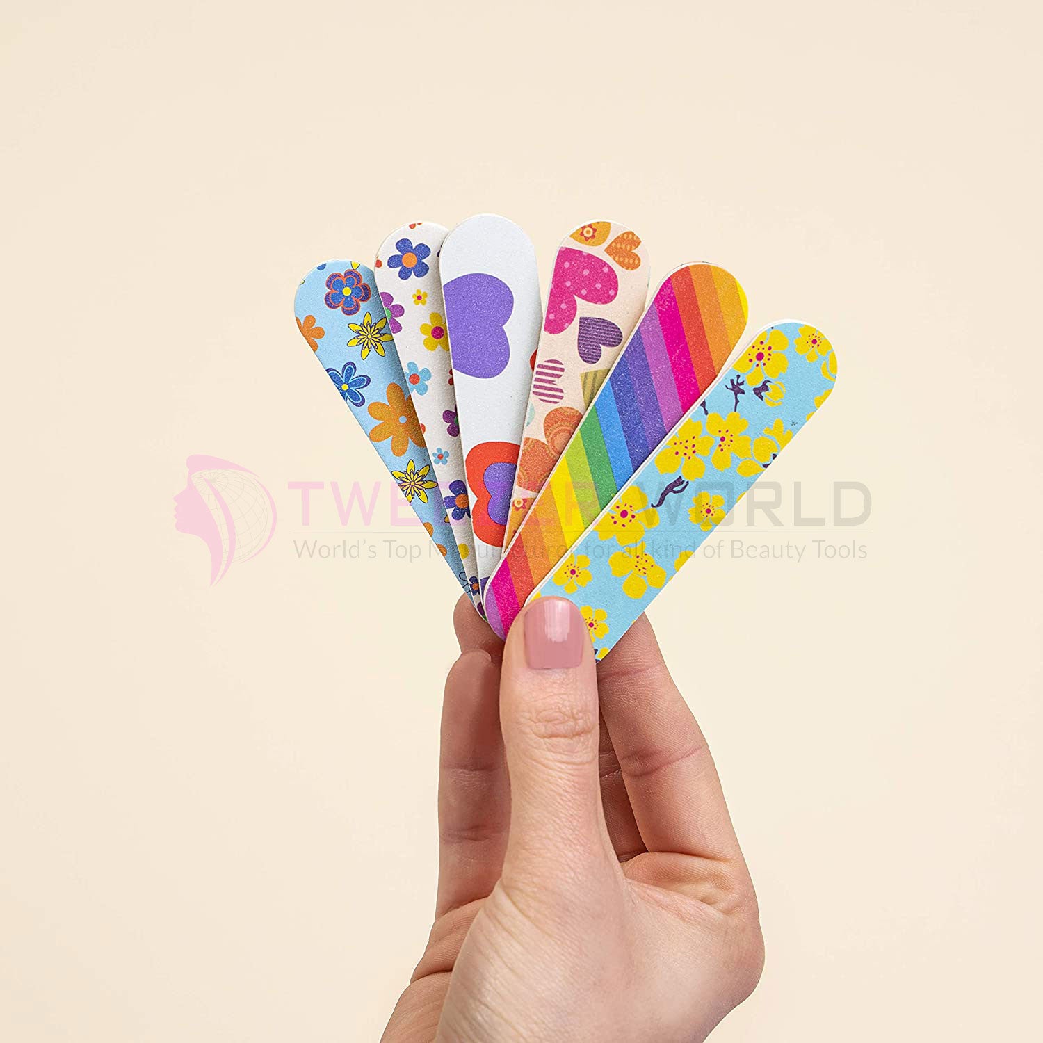 Premium Nail Shaper 1 DOZEN Colorful Girly Mini Emery Board Nail Files