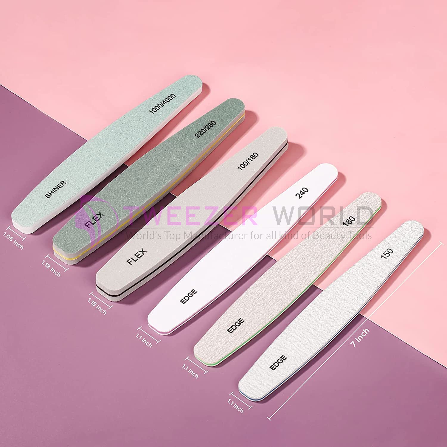 Professional Nail File Emery Board Manicure Pedicure Tools Washable