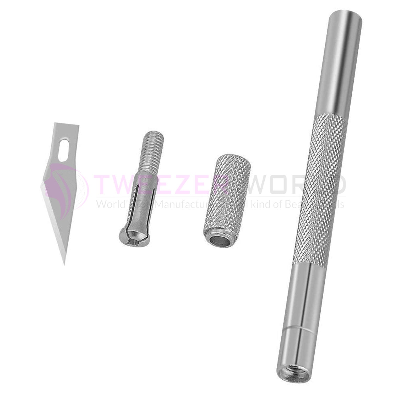 Professional Stainless Steel Knife Razor Tool with 5 Spare Blades for Nails