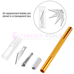 Brand Quality 4 Pcs Nail Knife with 40 Pieces Stainless Steel Blades Kit