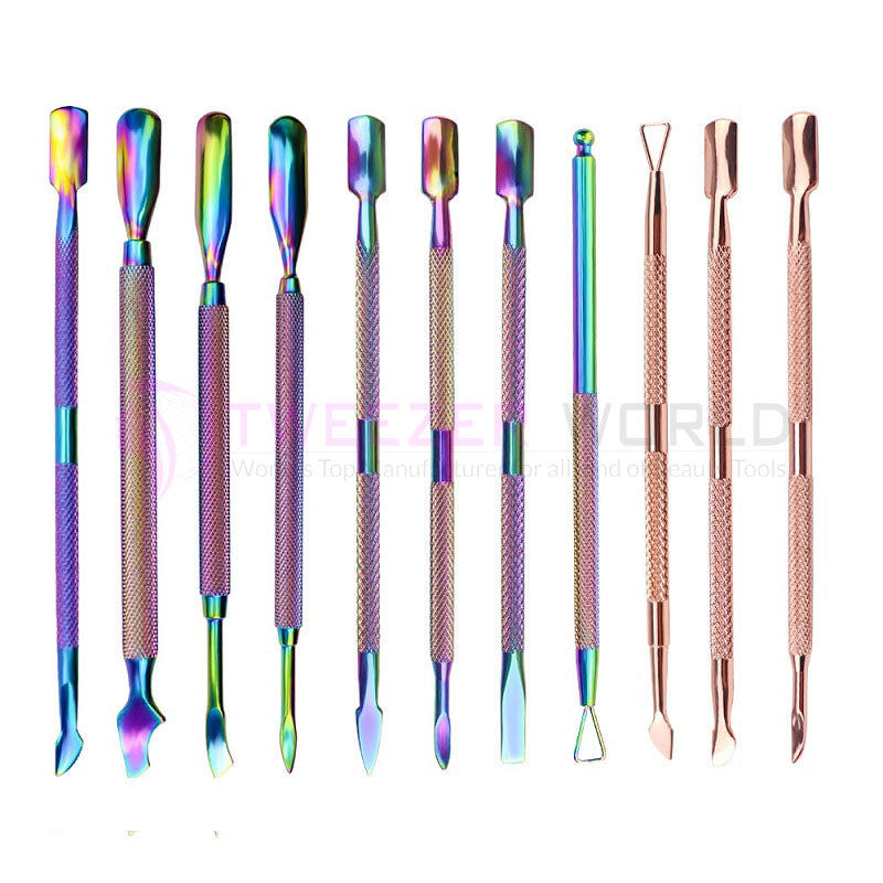 Rainbow Stainless Steel Nail Cuticle Knives UV Gel Polish Remover Set