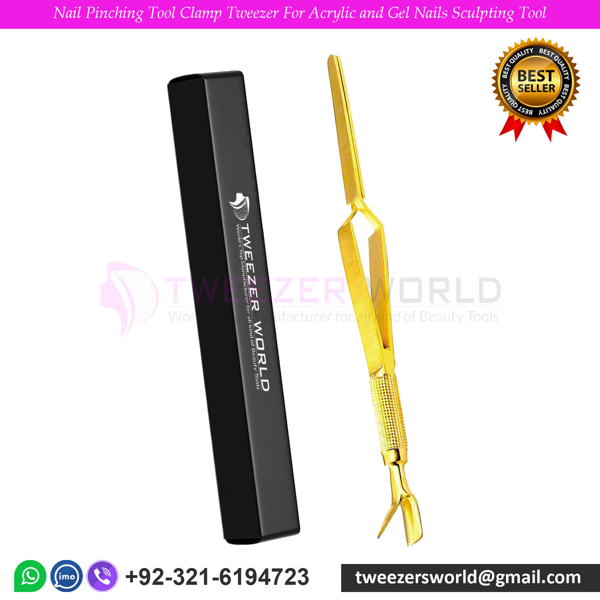 Nail Pinching Tool Clamp Tweezer For Acrylic and Gel Nails Sculpting Tool