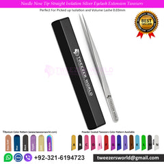 Fine Tipped Tweezers Straight Isolation Stainless Steel Eyelash