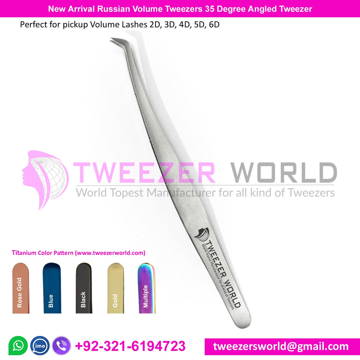 New Arrival Russian Volume Lash Tweezers 35 Degree Angled Tweezers