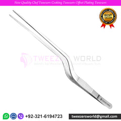 New Quality Chef Tweezers Cooking Tweezers Offset Plating Tweezers