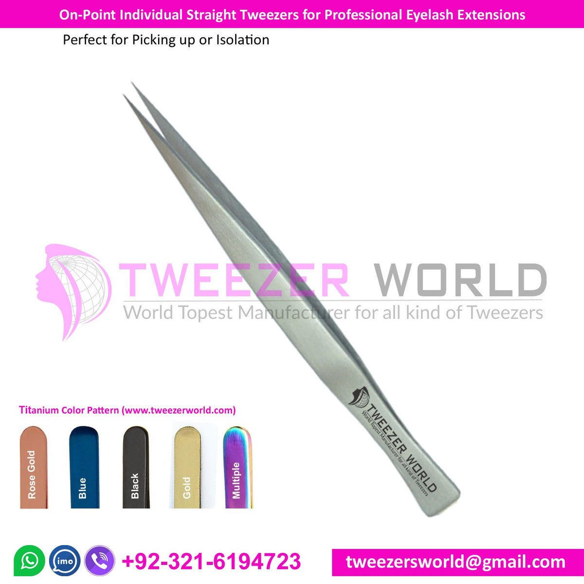 On-Point Individual Straight Tweezers for Professional Eyelash Extensions