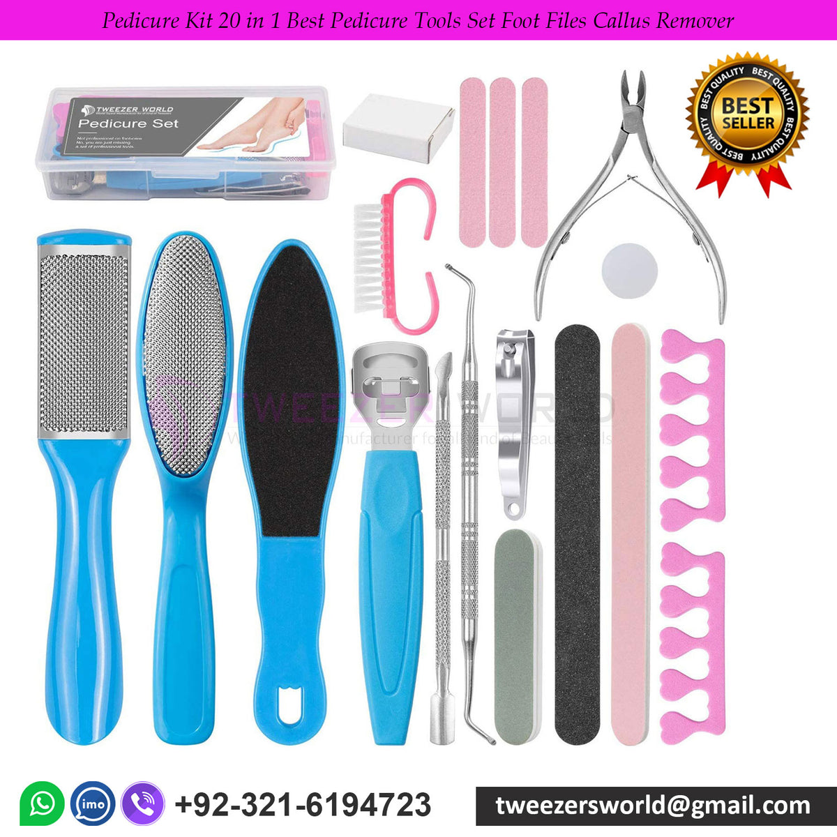 Pedicure Kit 20 in 1 Best Pedicure Tools Set Foot Files Callus Remover