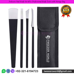 Pedicure Nail Knife Set 4Pcs Professional Knife Tools with Storage Bag