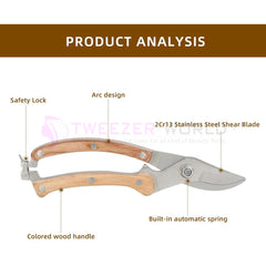 Wood Handle Garden Shear, Plant Pruning Scissors Garden Cutter Shears