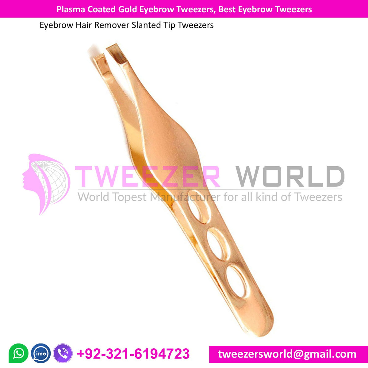 Plasma Coated Gold Eyebrow Tweezers, Best Eyebrow Tweezers