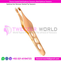 Plasma Coated Gold Eyebrow Tweezers, Best Eyebrow Tweezers