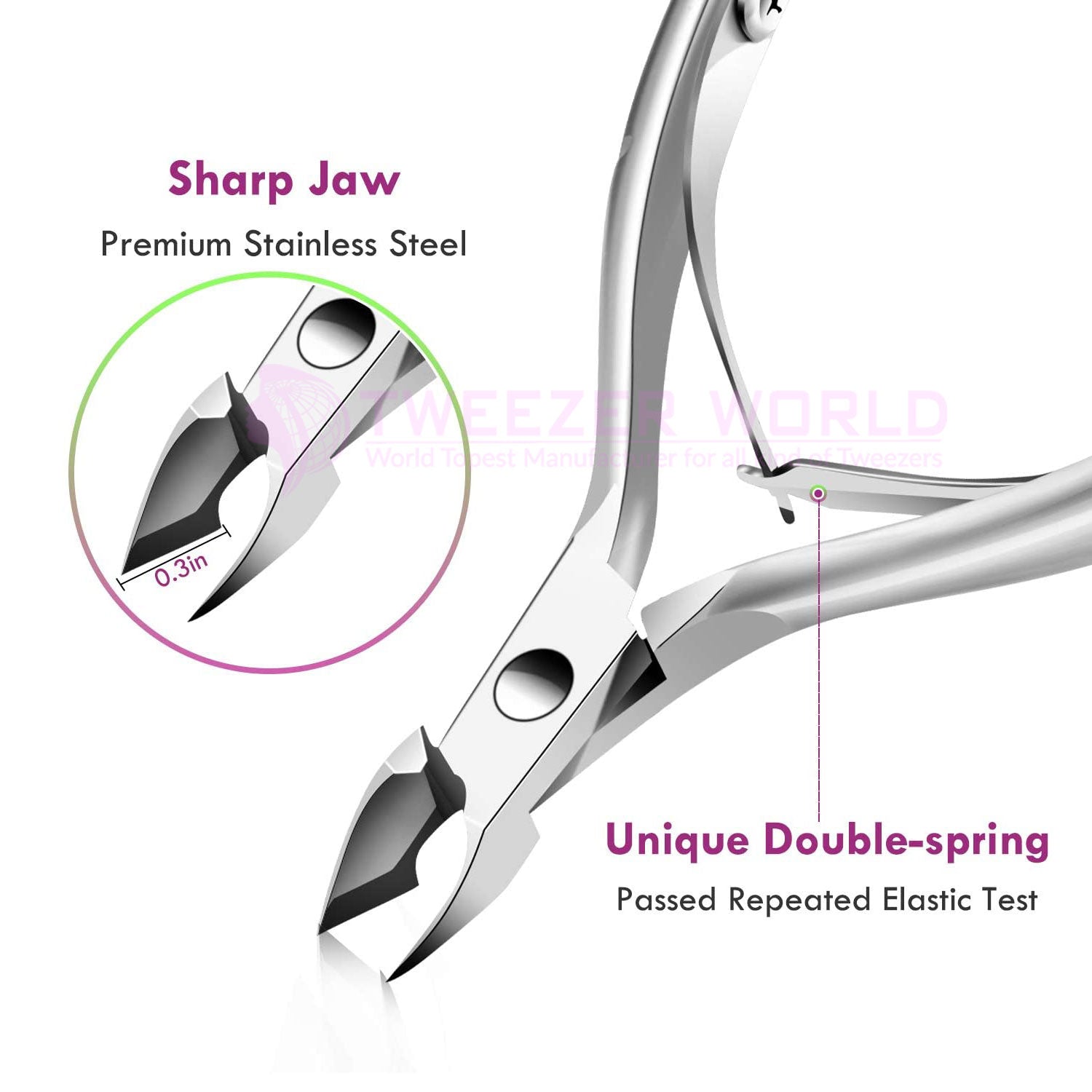 Podiatrist Toenail Clippers Nail Nipper Cuticle Cutter Stainless Steel