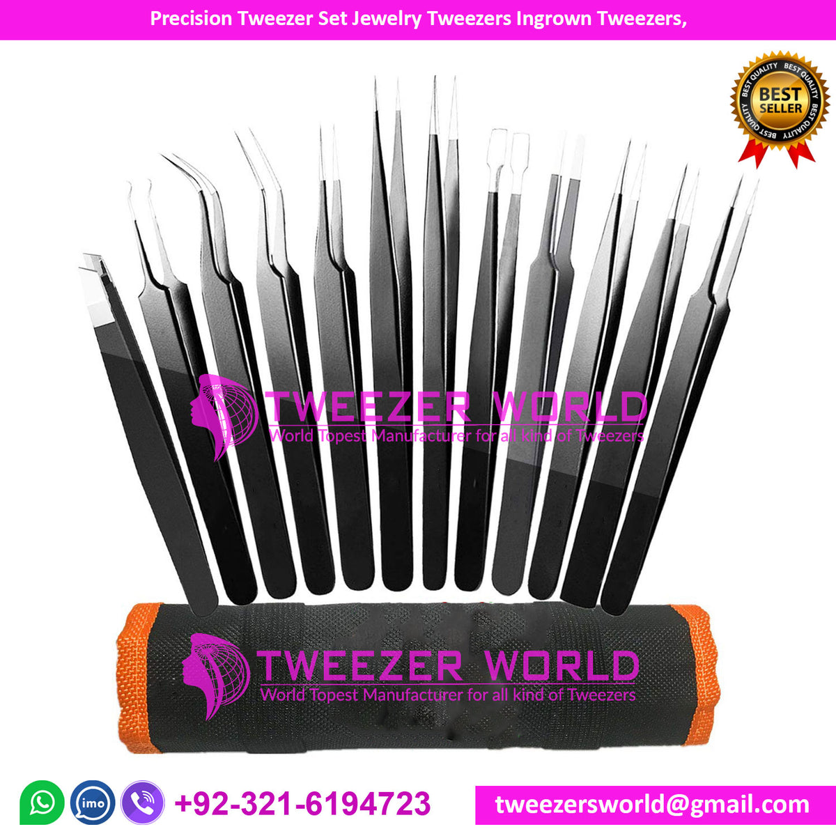 Precision Tweezers Set, Jewelry Tweezers Ingrown Tweezers