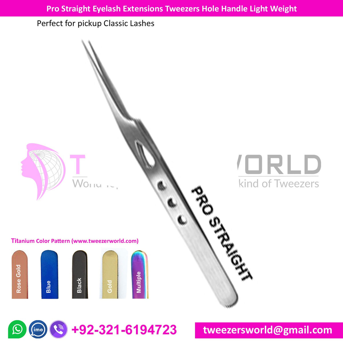 Straight Eyelash Extensions Tweezer with Light Weight Tweezers