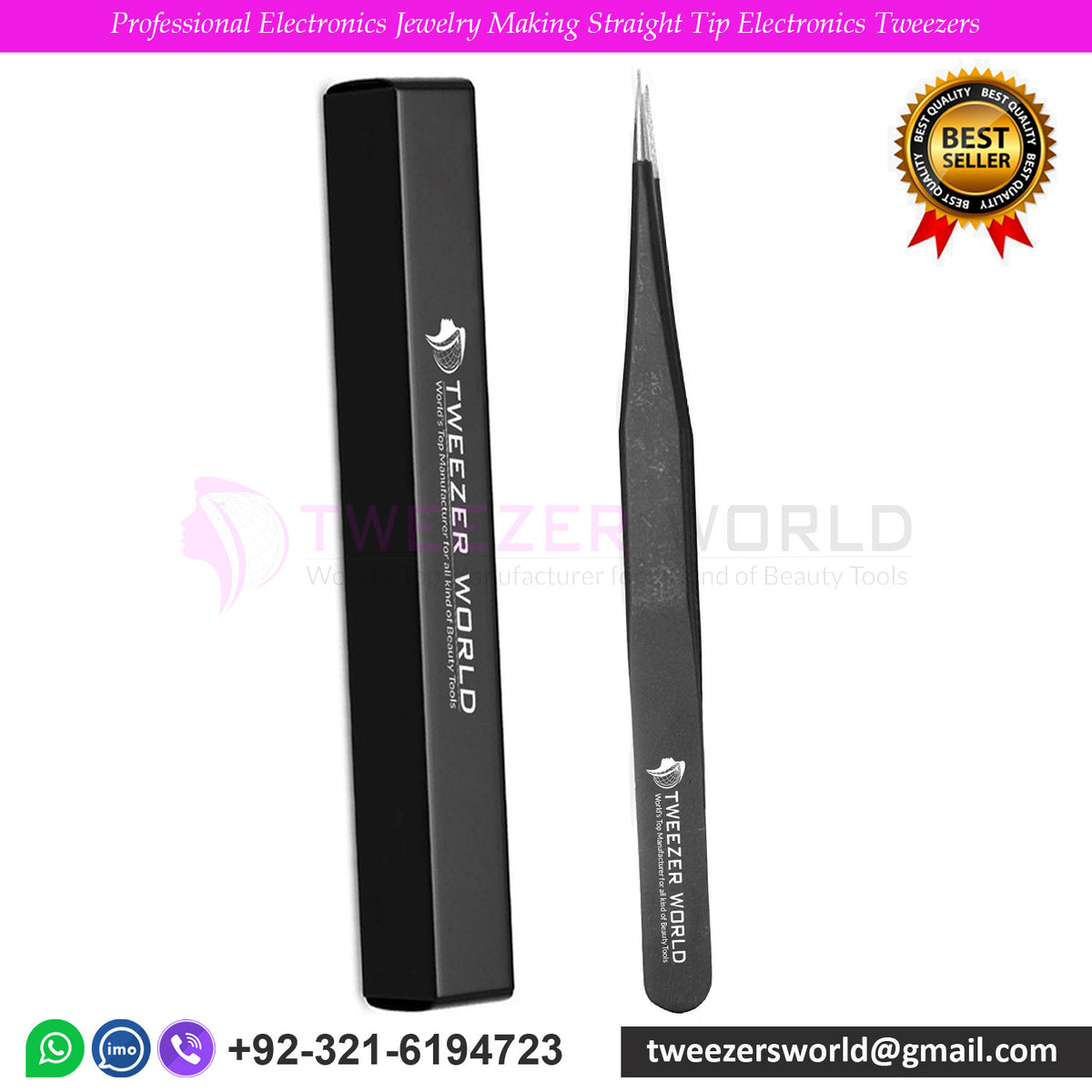 Professional Electronics Jewelry Making Straight Tip Electronics Tweezers