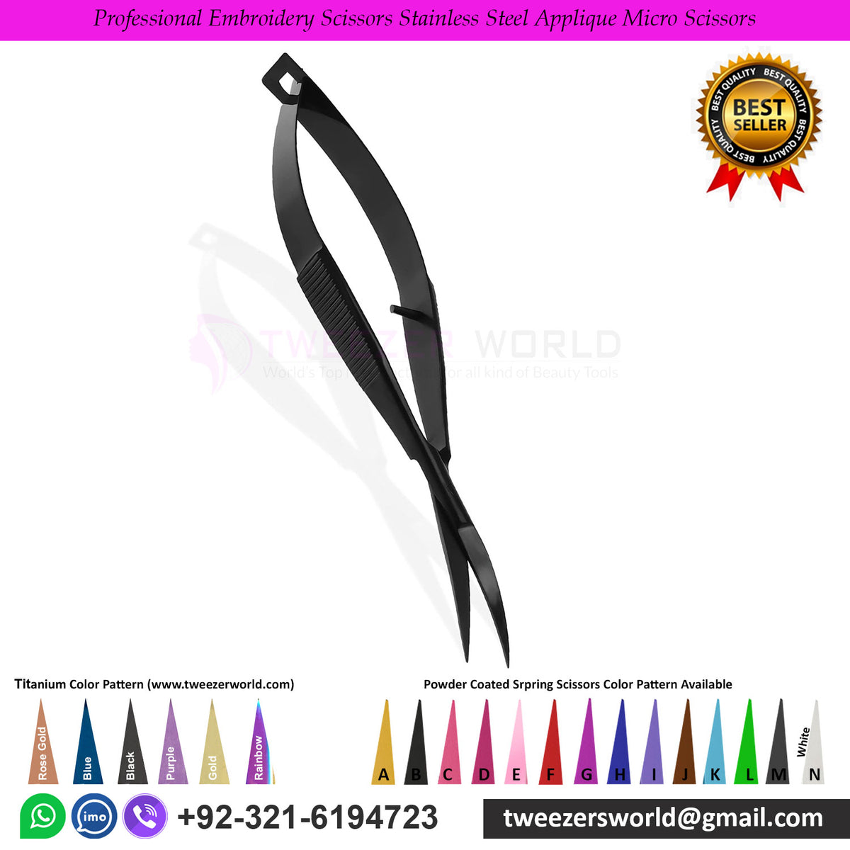 Professional Embroidery Scissors Stainless Steel Applique Micro Scissors