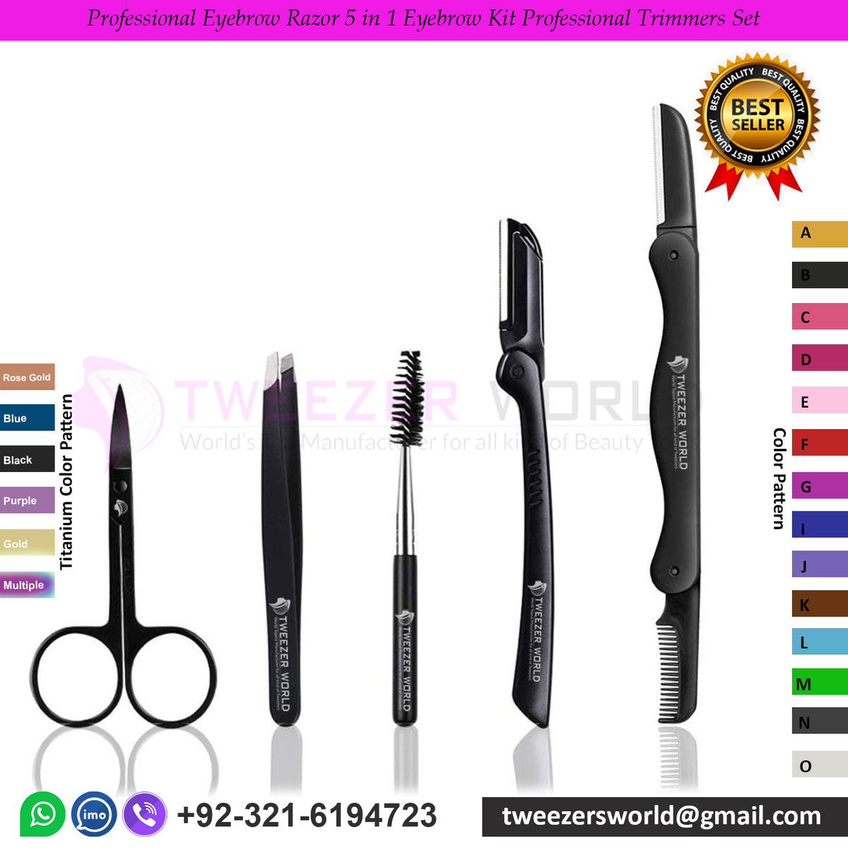 Professional Eyebrow Razor 5 in 1 Eyebrow Kit Professional Trimmers Set