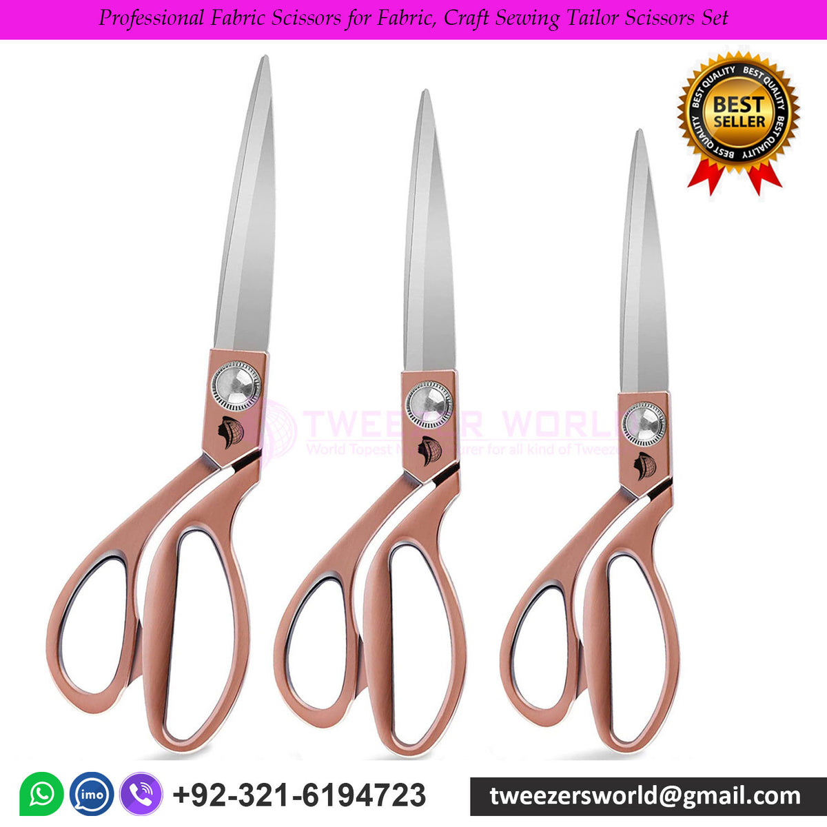 Professional Fabric Scissors for Fabric, Craft Sewing Tailor Scissors Set